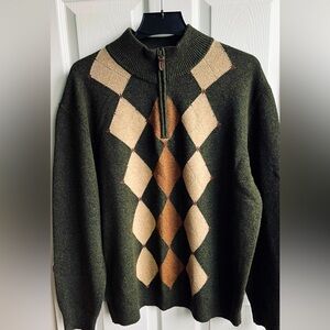 Jos A Bank MENS Size XL Sage green with tan